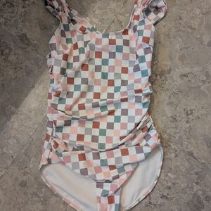 Checkered One-Piece Swimsuit